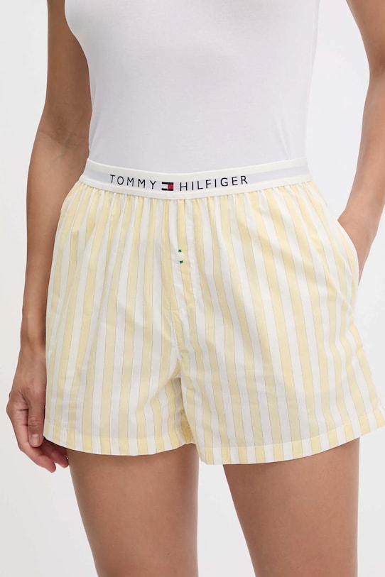 Bavlněné šortky Tommy Hilfiger spodní žlutá UW0UW05765