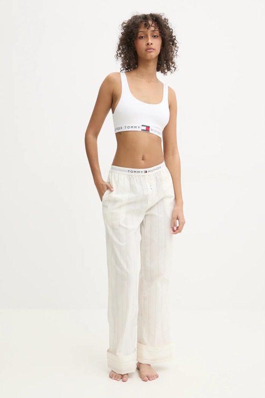 Tommy Hilfiger spodnie piżamowe bawełniane UW0UW05766 beżowy SS25