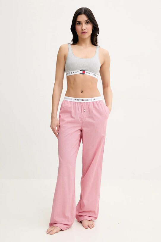 Хлопковые пижамные брюки Tommy Hilfiger UW0UW05766 красный SS25