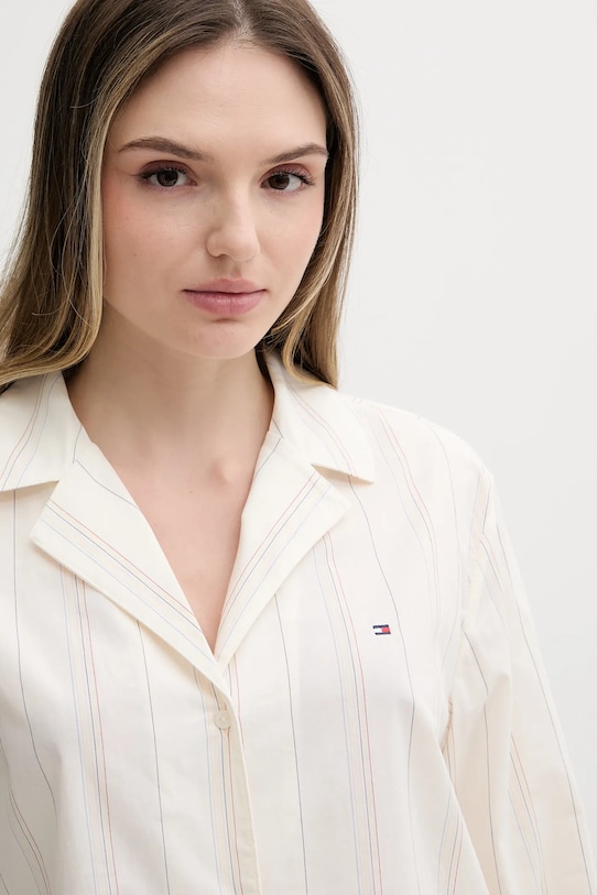 Oblečení Bavlněná pyžamová košile Tommy Hilfiger UW0UW05764 béžová