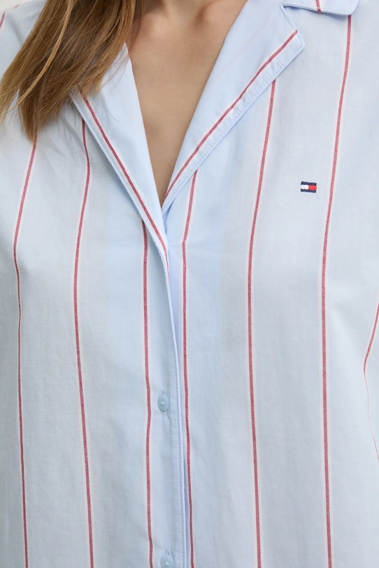 Bavlněná pyžamová košile Tommy Hilfiger UW0UW05764 modrá