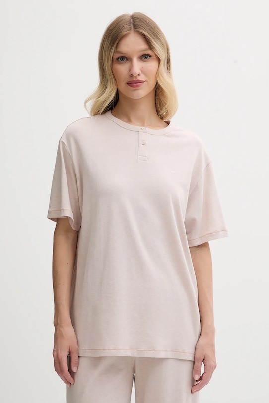 Піжамна футболка Tommy Hilfiger трикотаж бежевий UW0UW05778