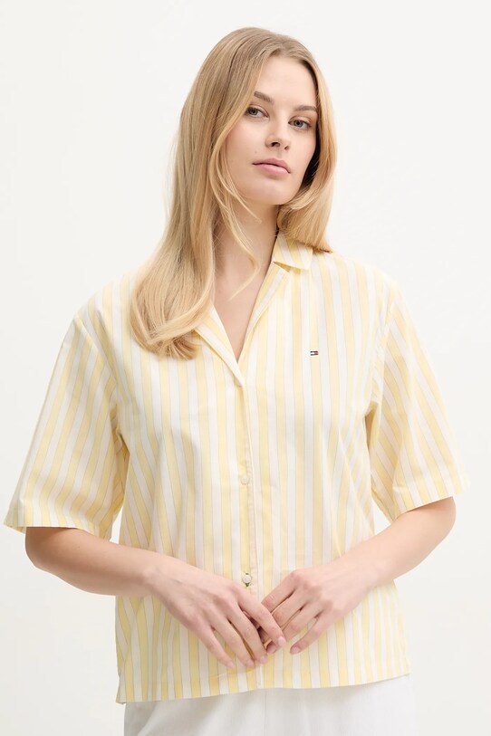 Îmbrăcăminte Tommy Hilfiger cămașă de pijama din bumbac UW0UW05946 galben