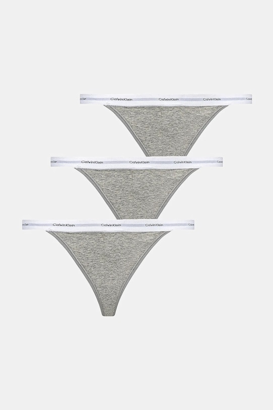Стринги Calvin Klein Underwear 3 шт меланж серый LV00QD5308