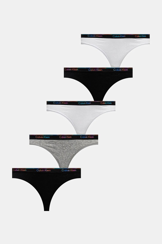 Tangá Calvin Klein Underwear 5-pak tangá čierna LV00QD5322