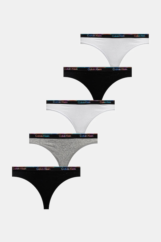 Calvin Klein Underwear tanga 5 db sima fekete LV00QD5322