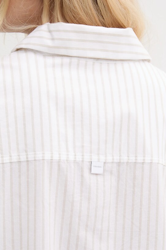 Calvin Klein Underwear cămașă de pijama din bumbac 000QS7314E bej