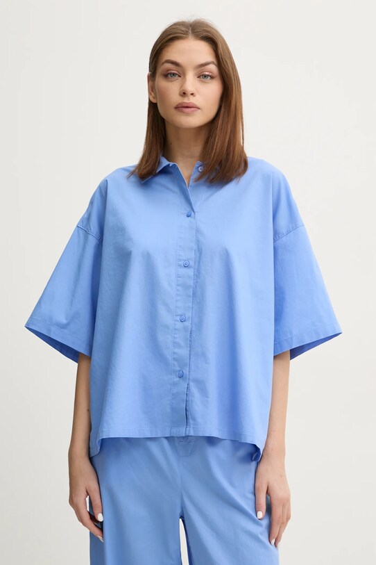 Pamučna košulja za spavanje Calvin Klein Underwear tkanina ljubičasta 000QS7314E