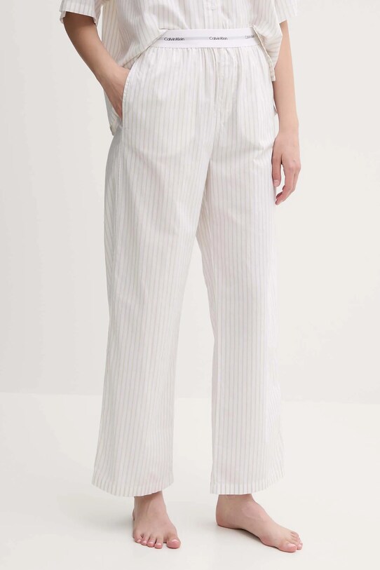 Calvin Klein Underwear pantaloni pijama bumbac fund bej LV00QS7410