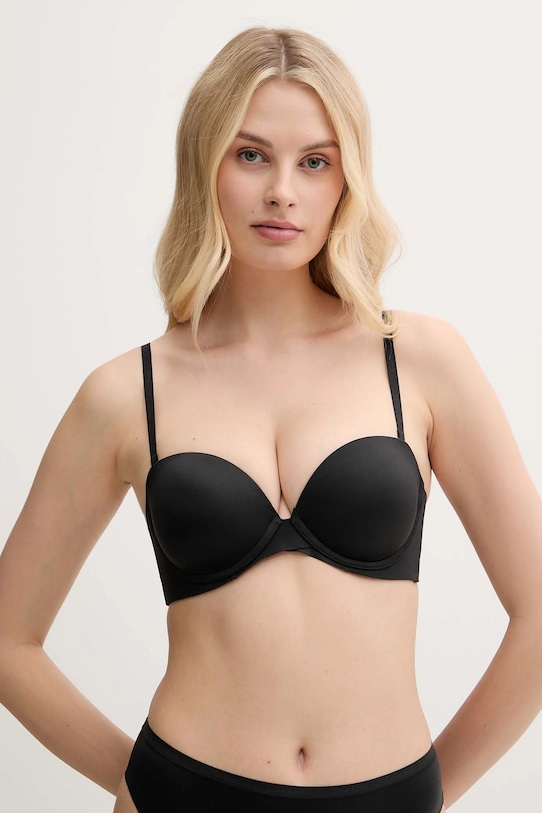 Σουτιέν Calvin Klein Underwear πλεκτό ύφασμα μαύρο LV00QF8252