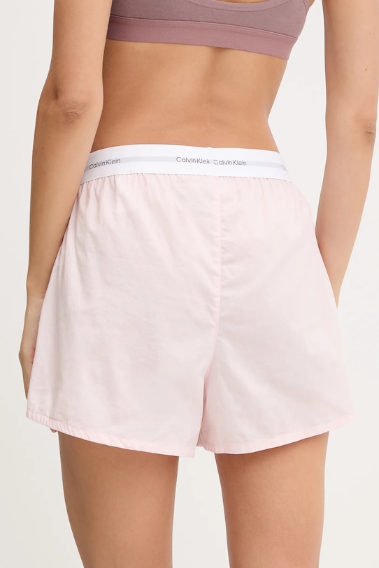Βαμβακερή πιτζάμα σορτς Calvin Klein Underwear LV00QS7411 ροζ AW25
