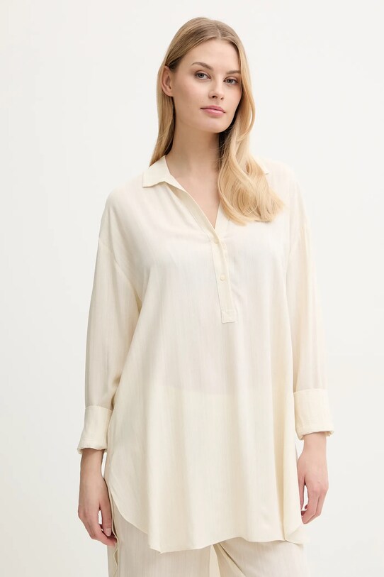 Calvin Klein Underwear koszula nocna tkanina beżowy 000QS7255E