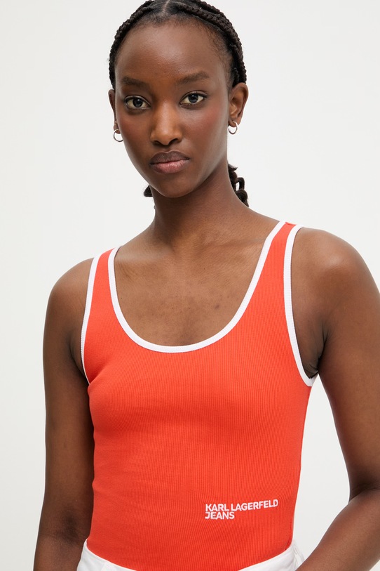 Karl Lagerfeld Jeans top dámský s bavlnou A2W17021 oranžová