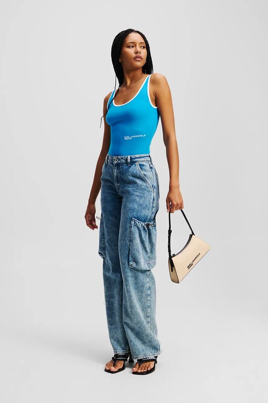 Βαμβακερό κορμάκι Karl Lagerfeld Jeans μπλε A2W17021