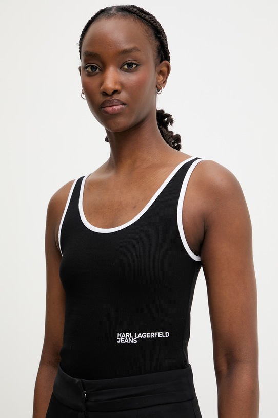 Karl Lagerfeld Jeans ženski top s pamukom A2W17021 crna