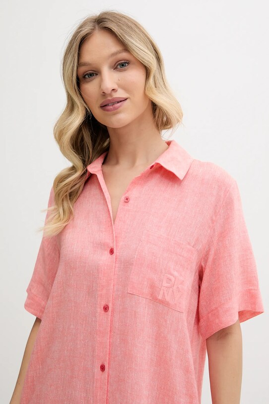 Dkny koszula nocna lniana pomarańczowy YI30054