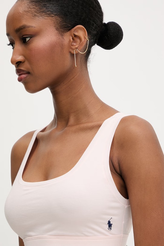 Polo Ralph Lauren biustonosz bawełniany z elastanem różowy 4P0498