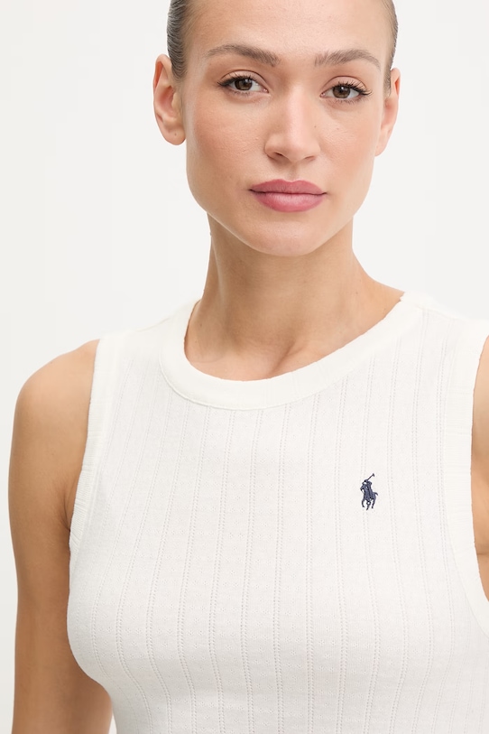 Polo Ralph Lauren piżama damska bawełniana beżowy 4P0232