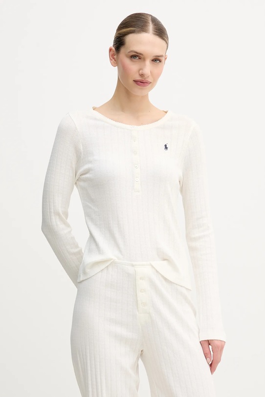 Odzież Polo Ralph Lauren piżama bawełniana 4P0235 beżowy