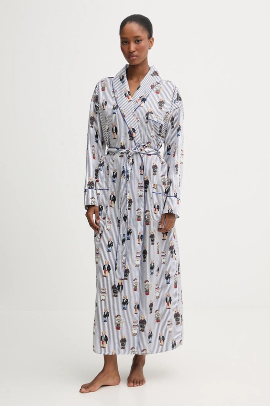 Polo Ralph Lauren szlafrok bawełniany wzorzyste niebieski 4P0248