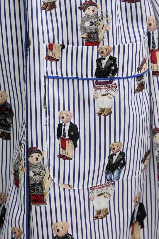 Polo Ralph Lauren szlafrok bawełniany niebieski 4P0248