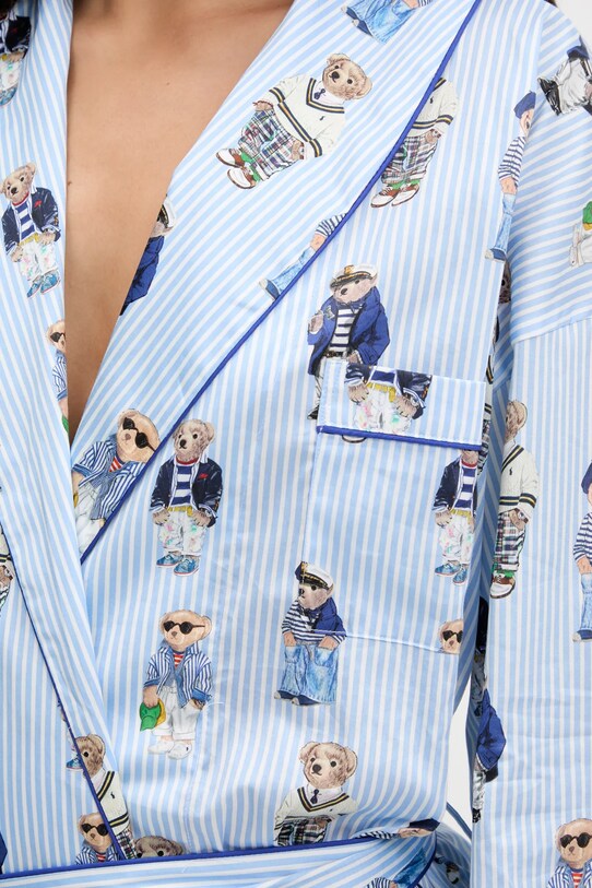 Polo Ralph Lauren szlafrok bawełniany niebieski 4P0248