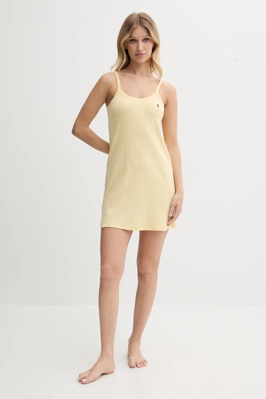 Polo Ralph Lauren koszula nocna bawełniana 4P0255 żółty SS25