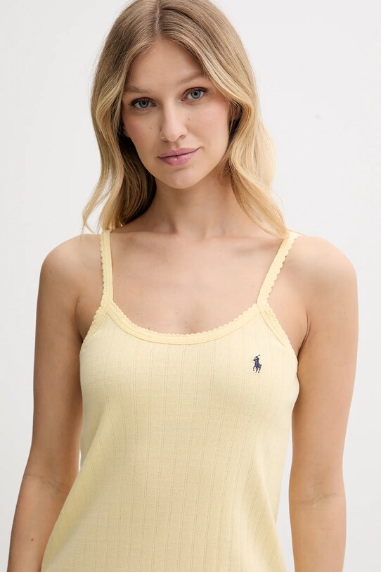 Polo Ralph Lauren koszula nocna bawełniana żółty 4P0255