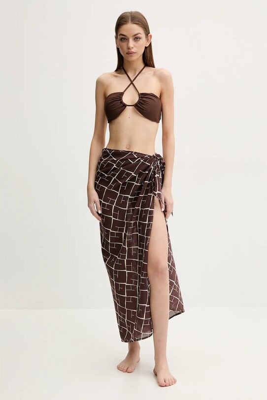 Bikini top Abercrombie & Fitch KI111.5136.480 καφέ SS25