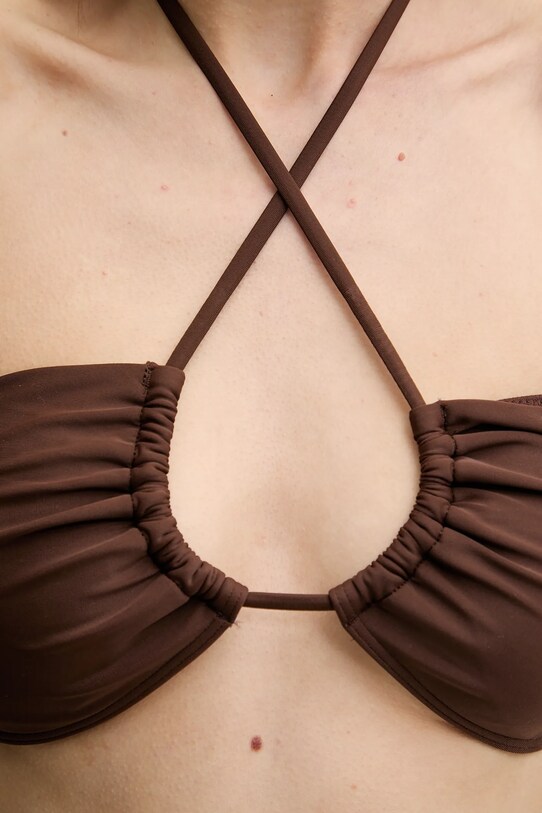 Bikini top Abercrombie & Fitch καφέ KI111.5136.480