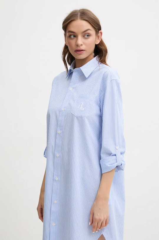 Bavlněná pyžamová košile Lauren Ralph Lauren modrá ILN32315