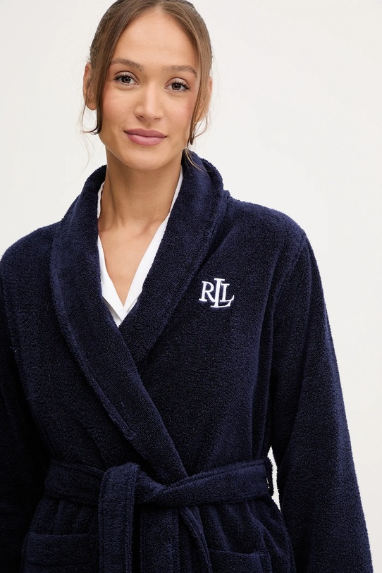 Pamučni kućni orgtač Lauren Ralph Lauren mornarsko plava ILN42298