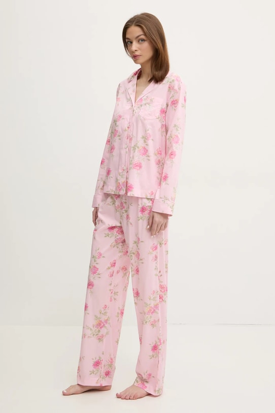 Pyžamo Lauren Ralph Lauren látka ružová ILN92403