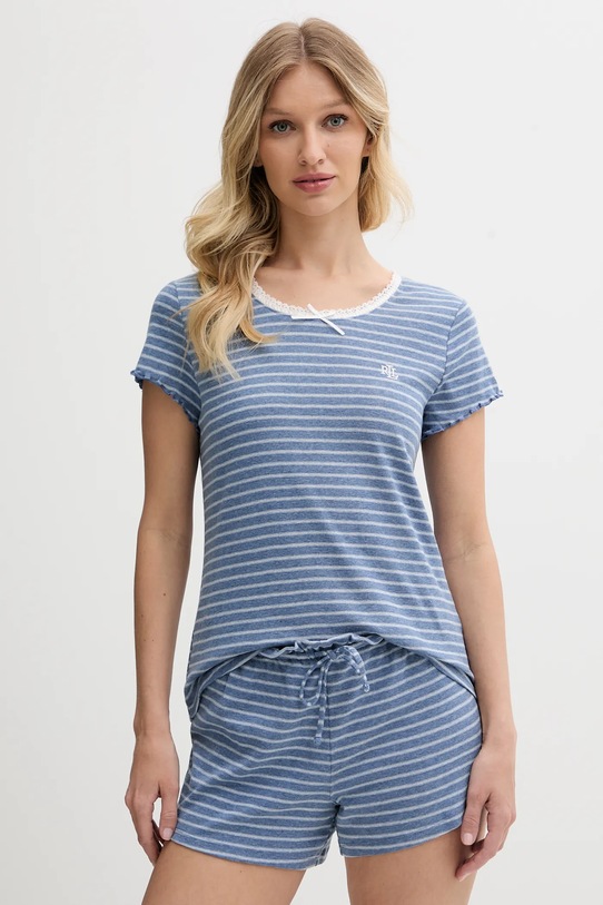 Pyžamo Lauren Ralph Lauren pletenina tmavomodrá ILN12431