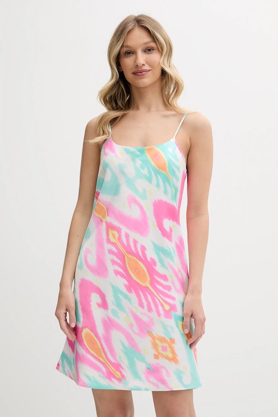 Noční košilka Lauren Ralph Lauren satén růžová ILN22425