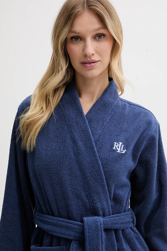 Lauren Ralph Lauren szlafrok bawełniany niebieski ILN42435