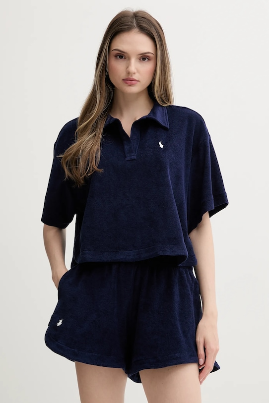 Πιτζάμα Polo Ralph Lauren πλεκτό ύφασμα σκούρο μπλε 21556375