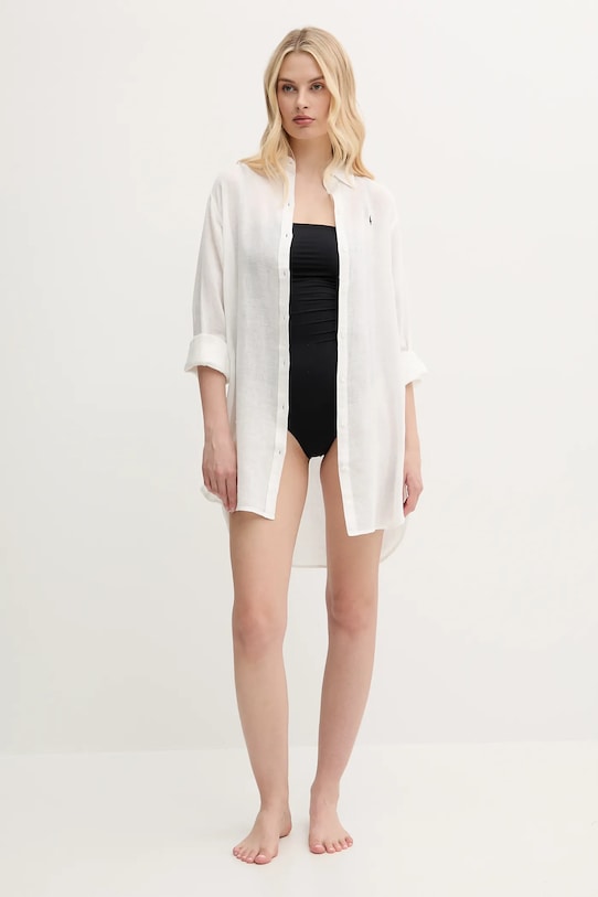 Polo Ralph Lauren koszula plażowa z domieszką lnu 21564377 beżowy SS25