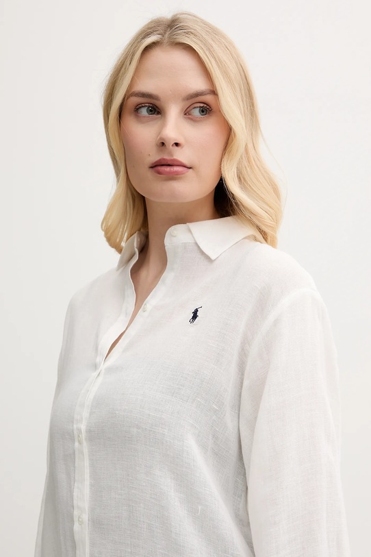 Polo Ralph Lauren koszula plażowa z domieszką lnu beżowy 21564377