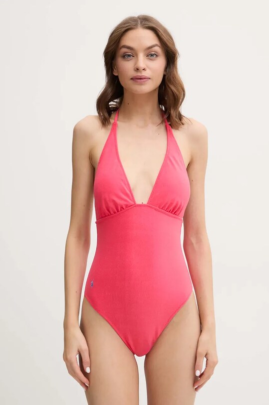 Jednodielne plavky Polo Ralph Lauren bez kostíc ružová 21568508