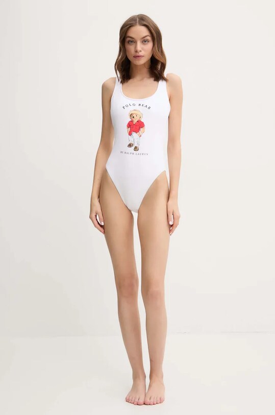 Jednodielne plavky Polo Ralph Lauren 21598410 biela SS25