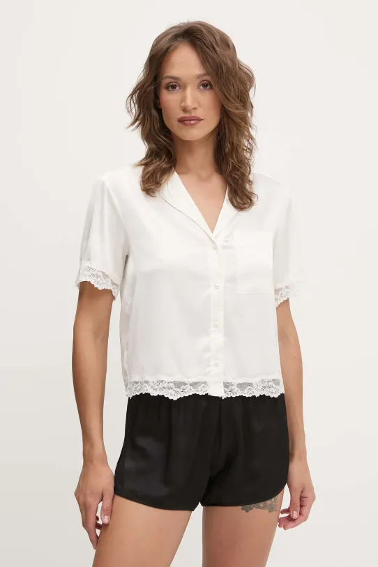 Abercrombie & Fitch koszula piżamowa tkanina beżowy KI146.5053.111