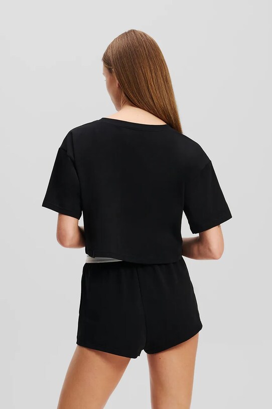 Karl Lagerfeld pijamale de bumbac A2W45005 negru SS25