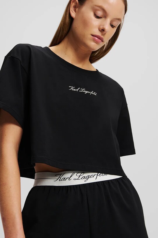 Îmbrăcăminte Karl Lagerfeld pijamale de bumbac A2W45005 negru