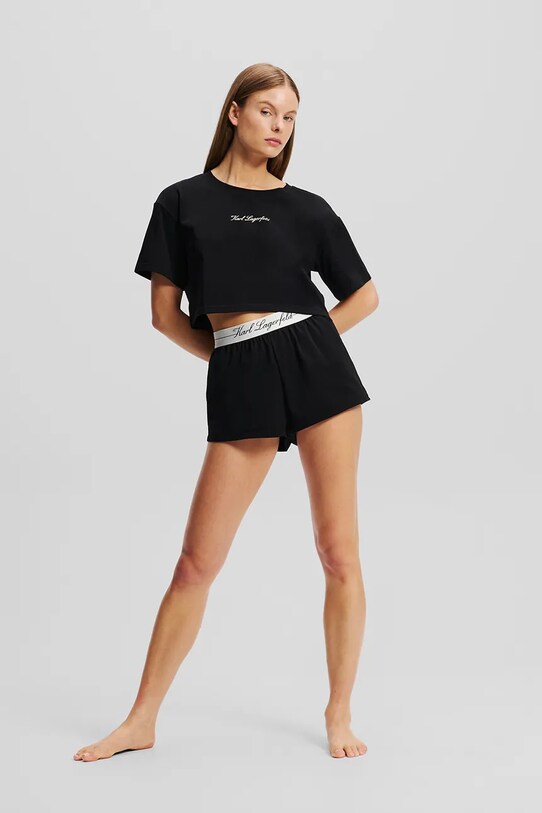 Karl Lagerfeld pijamale de bumbac negru A2W45005