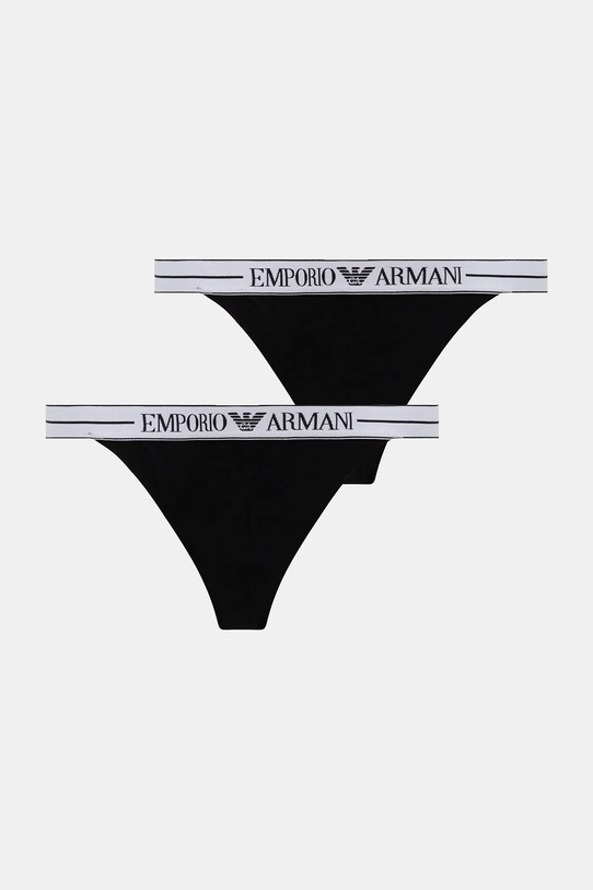 Emporio Armani Underwear stringi 2-pack dzianina czarny EW000405.AF10881