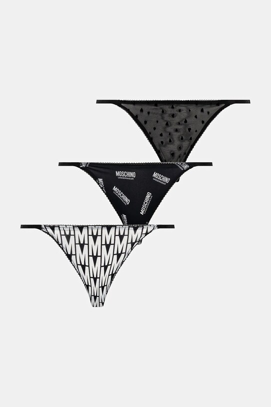 Moschino Underwear figi 3-pack dzianina czarny 2306.4611