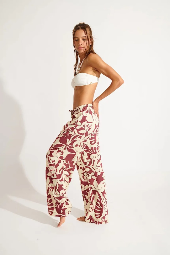 Plážové nohavice Banana Moon Sarong burgundské OKEAH.SARONG
