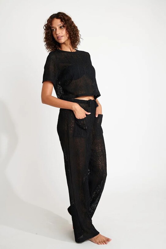 Banana Moon pantaloni de plaja Beachsoul negru OSMOZE.BEACHSOU