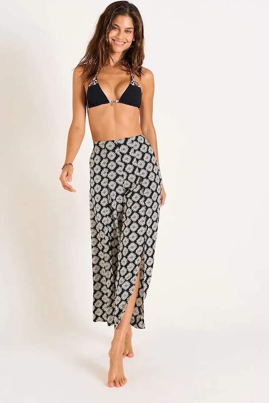 Banana Moon pantaloni de plaja Sarong cu modele negru STEFA.SARONG